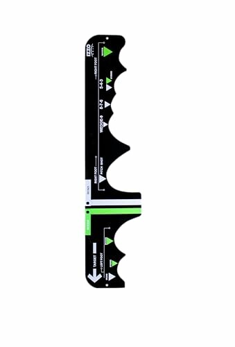Black golf putting alignment aid with markings.