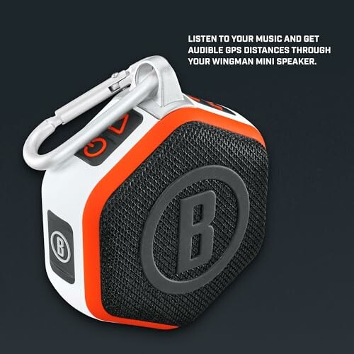 Bushnell Wingman Mini Speaker with carabiner clip.