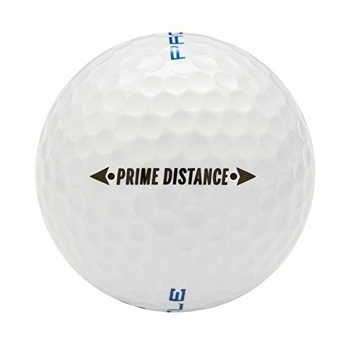 Close-up of a golf ball with 'Prime Distance' text.