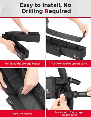 Steps to install golf cart storage basket without drilling.