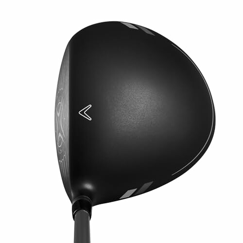 Close-up of a golf club driver head.