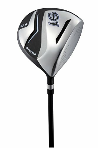 Silver and black golf driver club head.