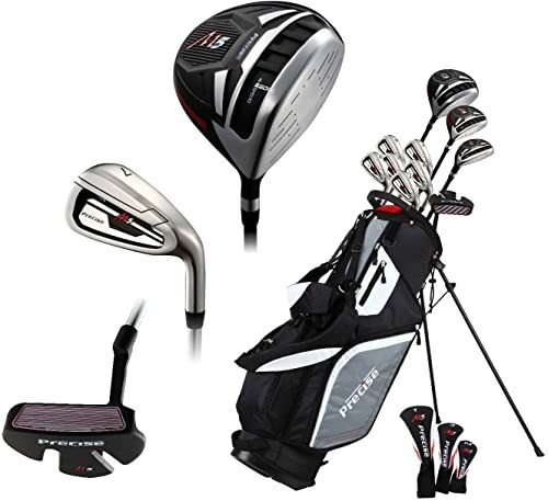 Complete golf club set with bag and head covers