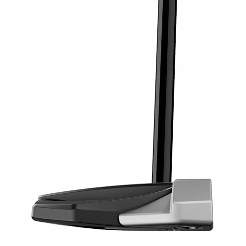 Close-up of a golf putter club head.