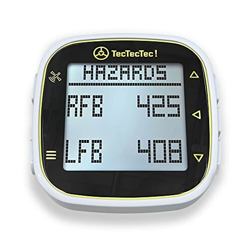 TecTecTec golf rangefinder showing hazards and distances.