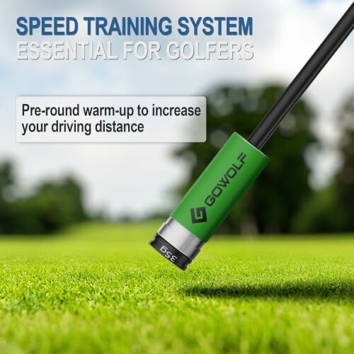 Golf speed training system for increasing driving distance.