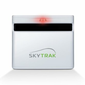 SkyTrak golf launch monitor with red sensor light